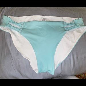 PINK Turquoise Bikini Bottoms•Size- Large